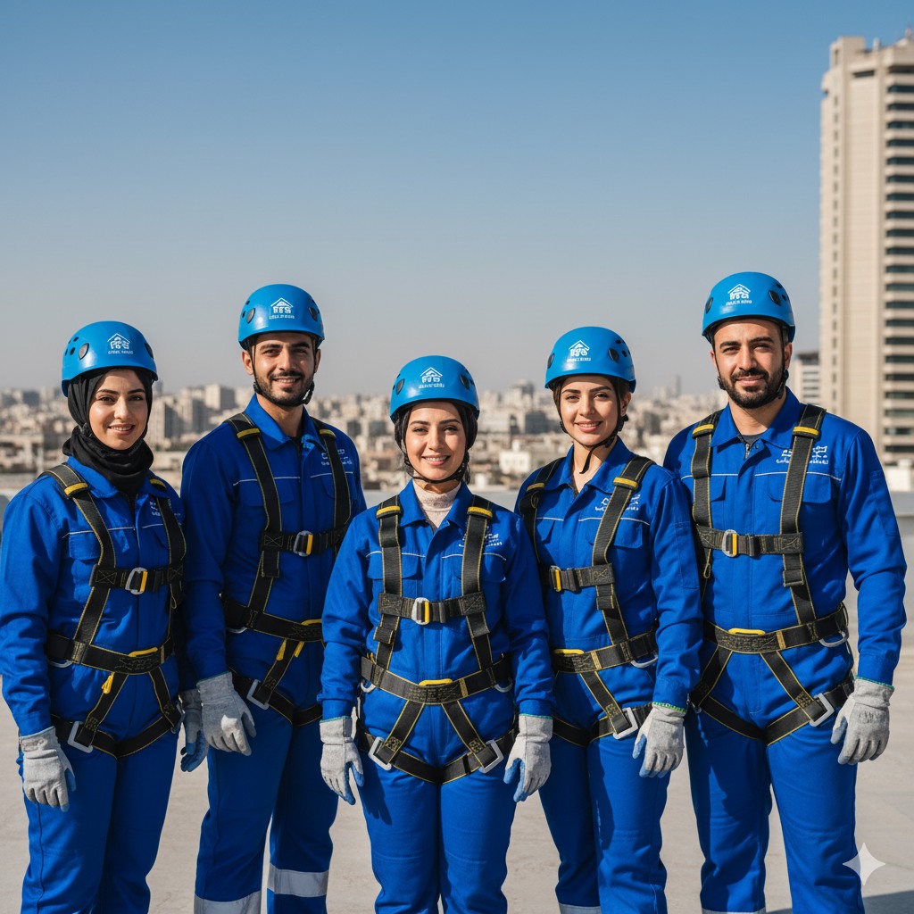  فرآیند اجرایی نماشویی در ارتفاع کاران شهر ایمن 