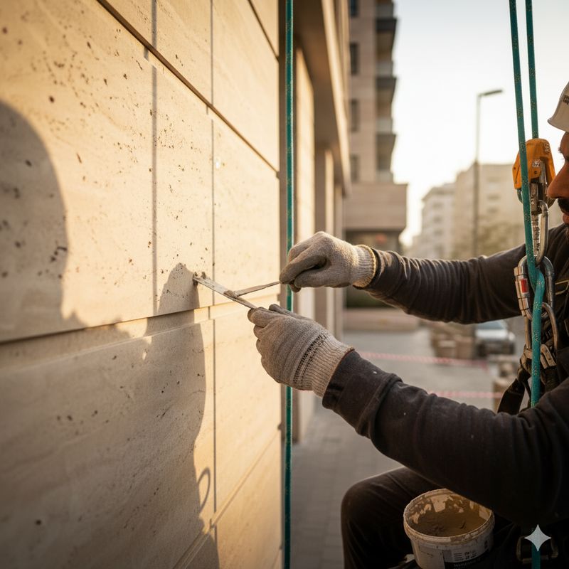 پیچ رولپلاک نمای ساختمان با راپل