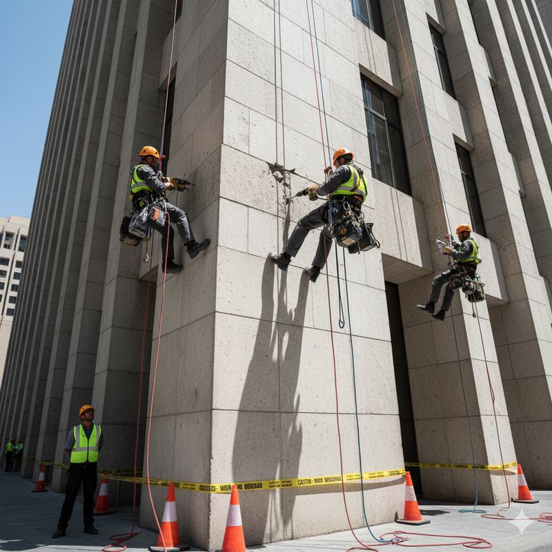 تأمین و نگهداری نمای برج‌ها با راپل