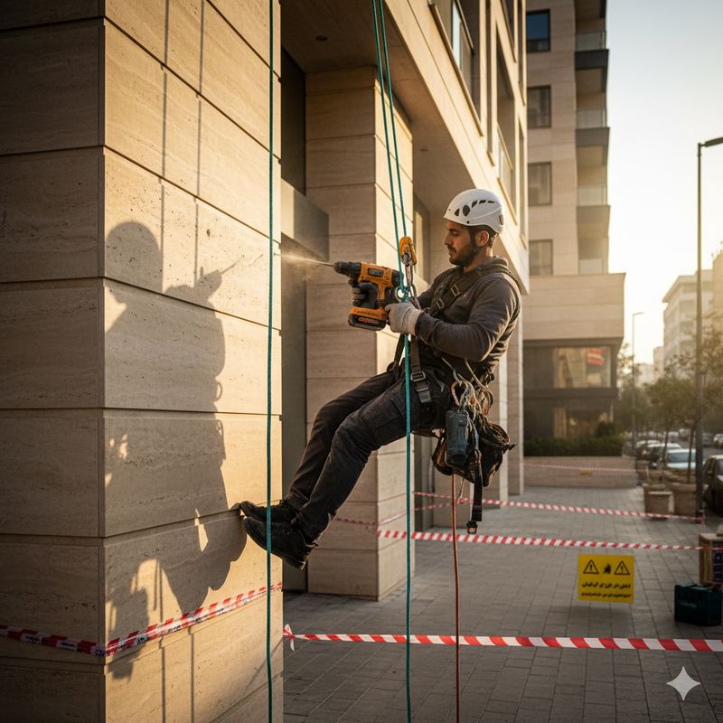 پیچ رولپلاک نمای ساختمان با راپل
